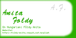 anita foldy business card