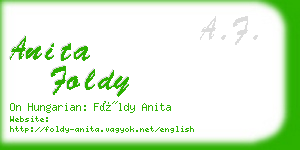 anita foldy business card